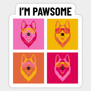 Husky Pawsome Awesome Cool Dude Dog Sticker